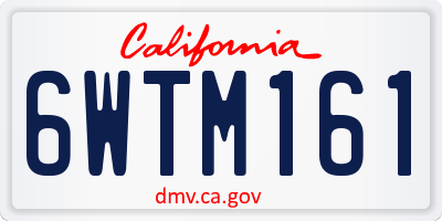 CA license plate 6WTM161