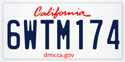 CA license plate 6WTM174