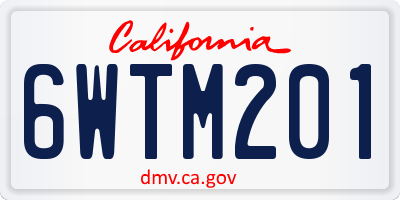 CA license plate 6WTM201