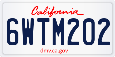 CA license plate 6WTM202