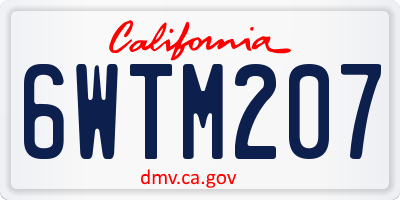 CA license plate 6WTM207