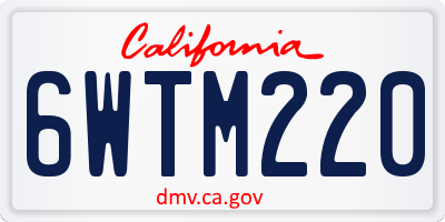 CA license plate 6WTM220
