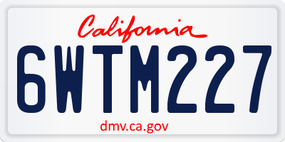 CA license plate 6WTM227