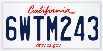 CA license plate 6WTM243