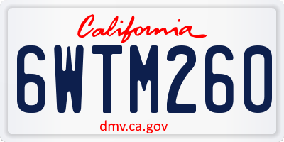 CA license plate 6WTM260