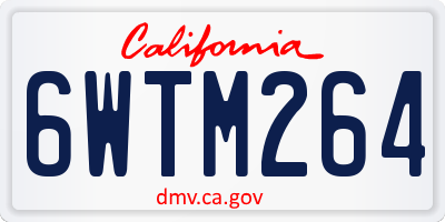 CA license plate 6WTM264
