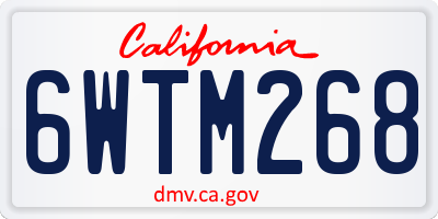 CA license plate 6WTM268