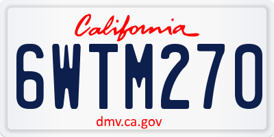 CA license plate 6WTM270