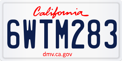 CA license plate 6WTM283