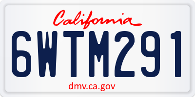CA license plate 6WTM291