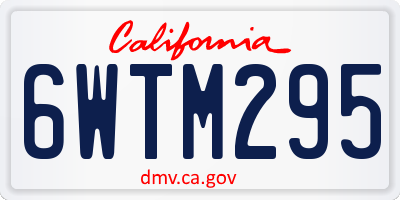 CA license plate 6WTM295