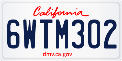 CA license plate 6WTM302