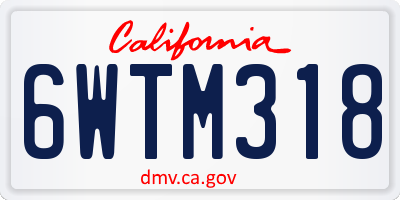 CA license plate 6WTM318