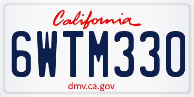 CA license plate 6WTM330