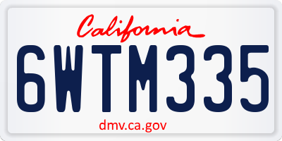 CA license plate 6WTM335