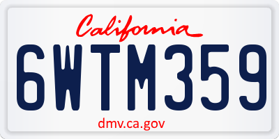 CA license plate 6WTM359