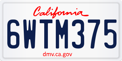 CA license plate 6WTM375