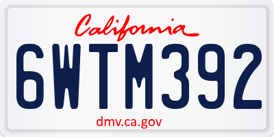 CA license plate 6WTM392