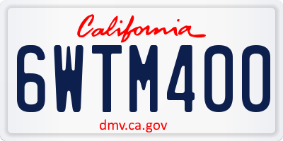 CA license plate 6WTM400