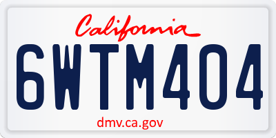CA license plate 6WTM404