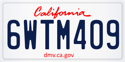 CA license plate 6WTM409