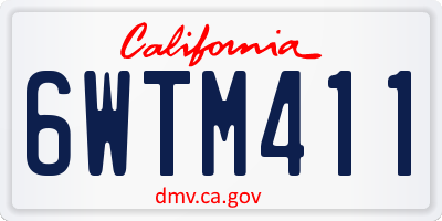 CA license plate 6WTM411