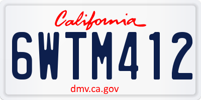 CA license plate 6WTM412