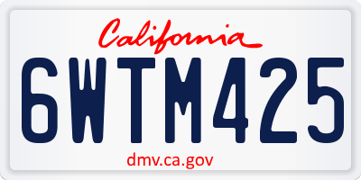CA license plate 6WTM425