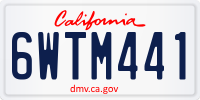 CA license plate 6WTM441