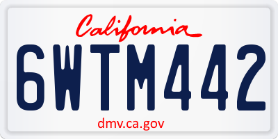 CA license plate 6WTM442