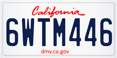 CA license plate 6WTM446