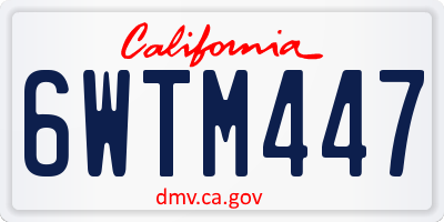 CA license plate 6WTM447