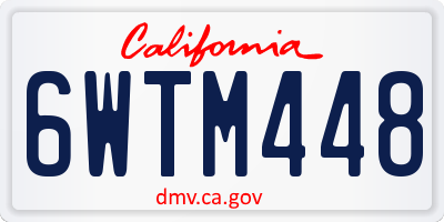 CA license plate 6WTM448