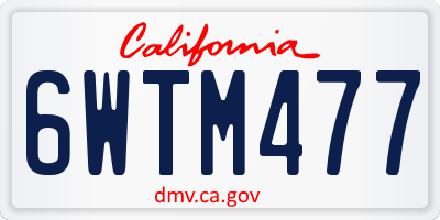 CA license plate 6WTM477