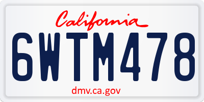 CA license plate 6WTM478
