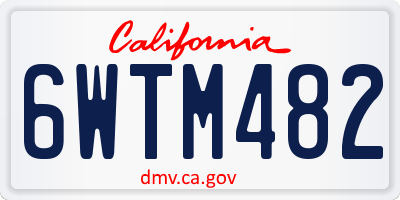 CA license plate 6WTM482