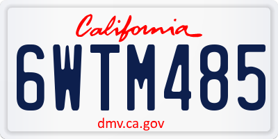 CA license plate 6WTM485