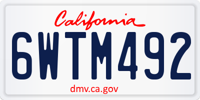 CA license plate 6WTM492