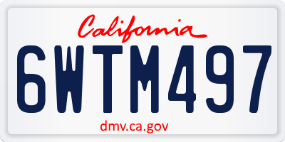 CA license plate 6WTM497
