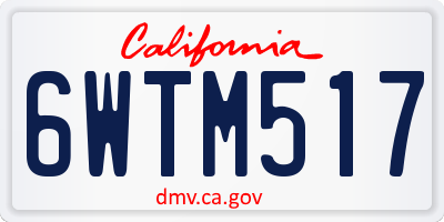 CA license plate 6WTM517