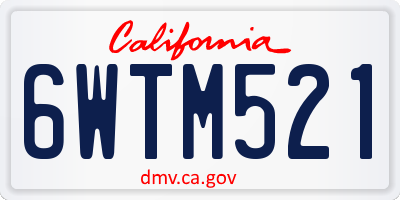 CA license plate 6WTM521