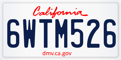 CA license plate 6WTM526