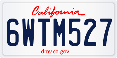 CA license plate 6WTM527