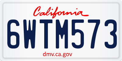 CA license plate 6WTM573