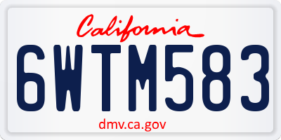 CA license plate 6WTM583