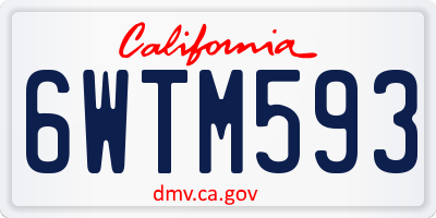 CA license plate 6WTM593