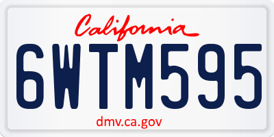 CA license plate 6WTM595