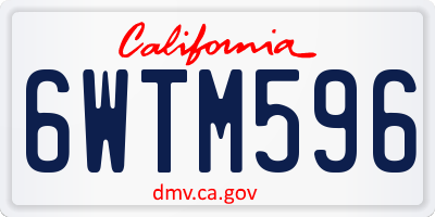 CA license plate 6WTM596