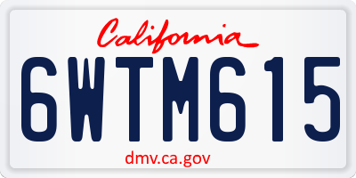 CA license plate 6WTM615