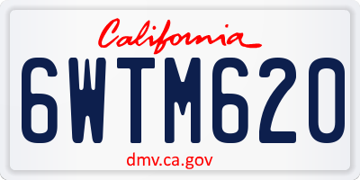 CA license plate 6WTM620